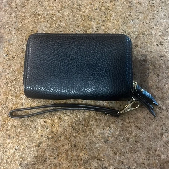 Anne Klein Wristlet Black Leather - Picture 5 of 8